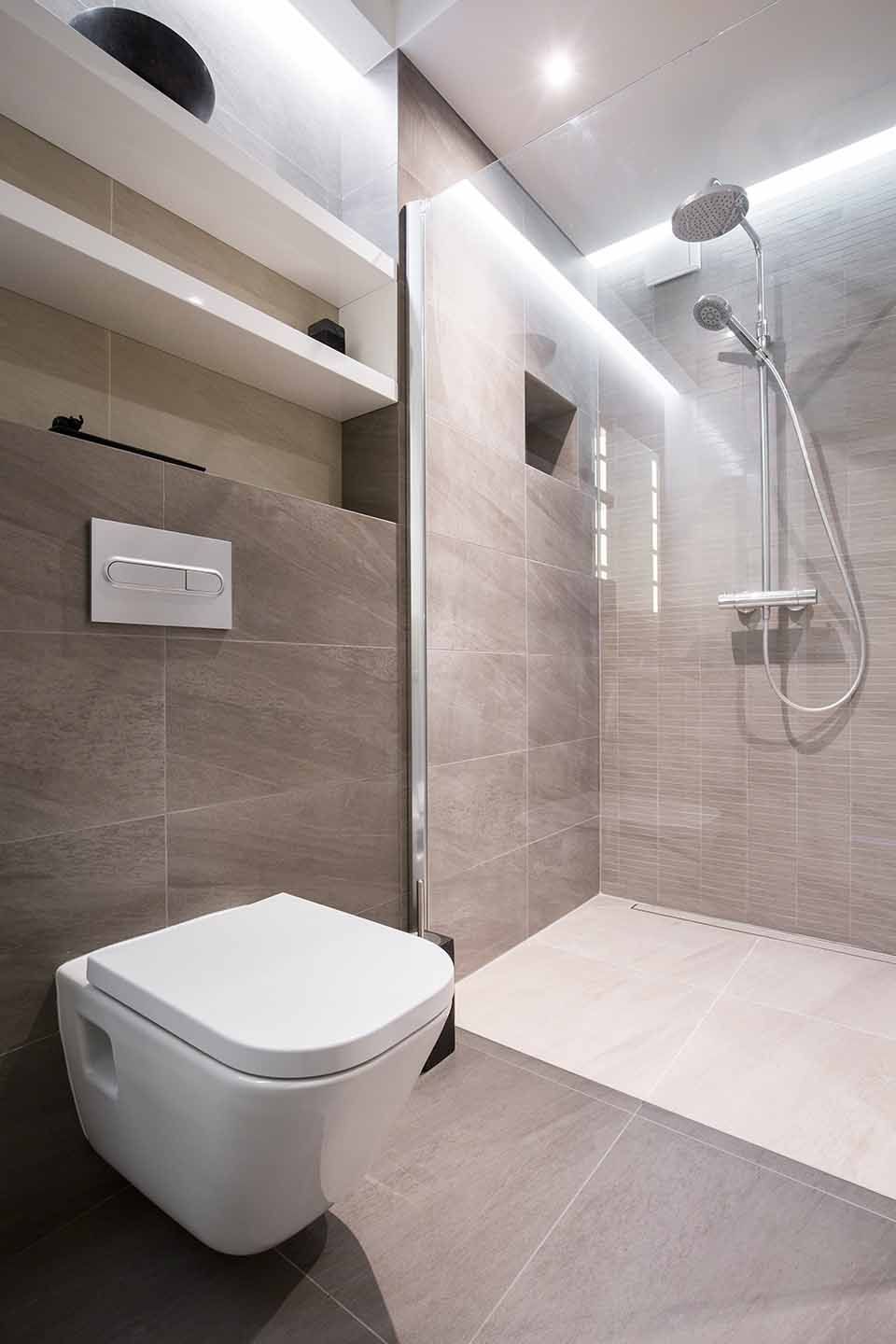 Beige toilet interior